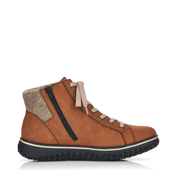 Rieker Women's Cordula 30 Low Zip Lace Waterproof Boot (Brown)