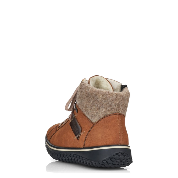 Rieker Women's Cordula 30 Low Zip Lace Waterproof Boot (Brown)