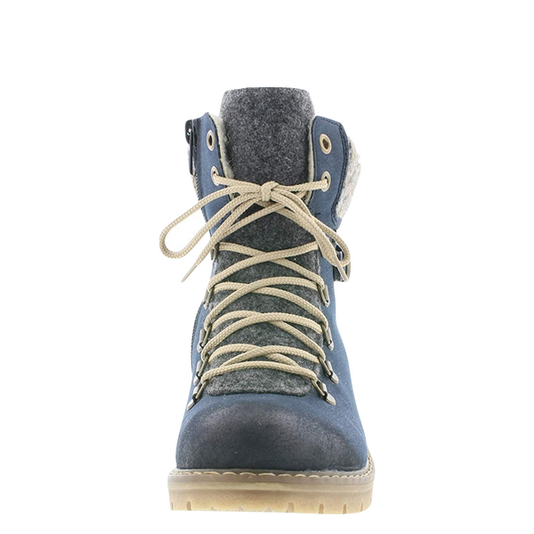 Rieker Women's Sabrina 31 Alpine Waterproof Knit Cuff Boot in Pazifik Blue