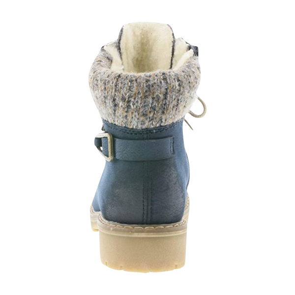 Rieker Women's Sabrina 31 Alpine Waterproof Knit Cuff Boot in Pazifik Blue
