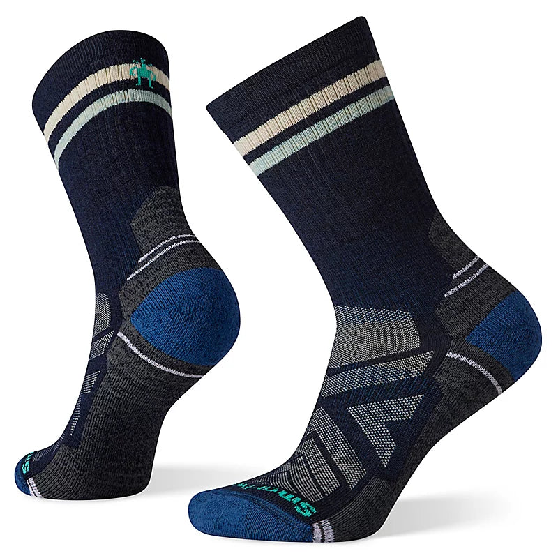 Smartwool Women's Hike Light Cushion Tube Stripe Crew Socks (Deep Navy)
