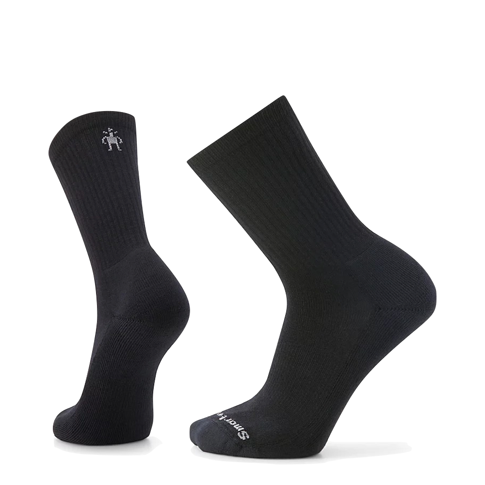 Side (left) view of Smartwool Everyday Solid Rib Crew socks for men.