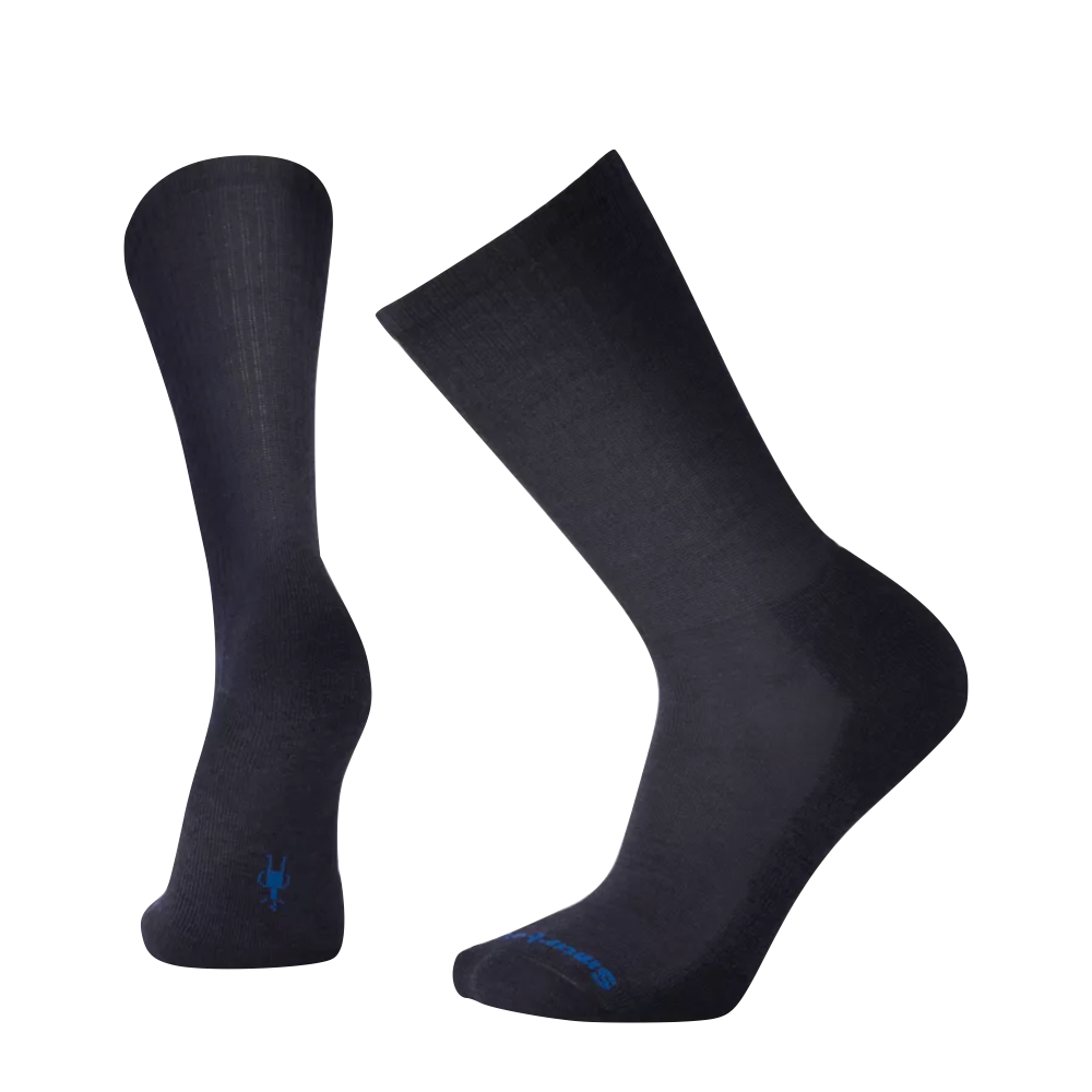 Side (left) view of Smartwool Heathered Rib socks for men.