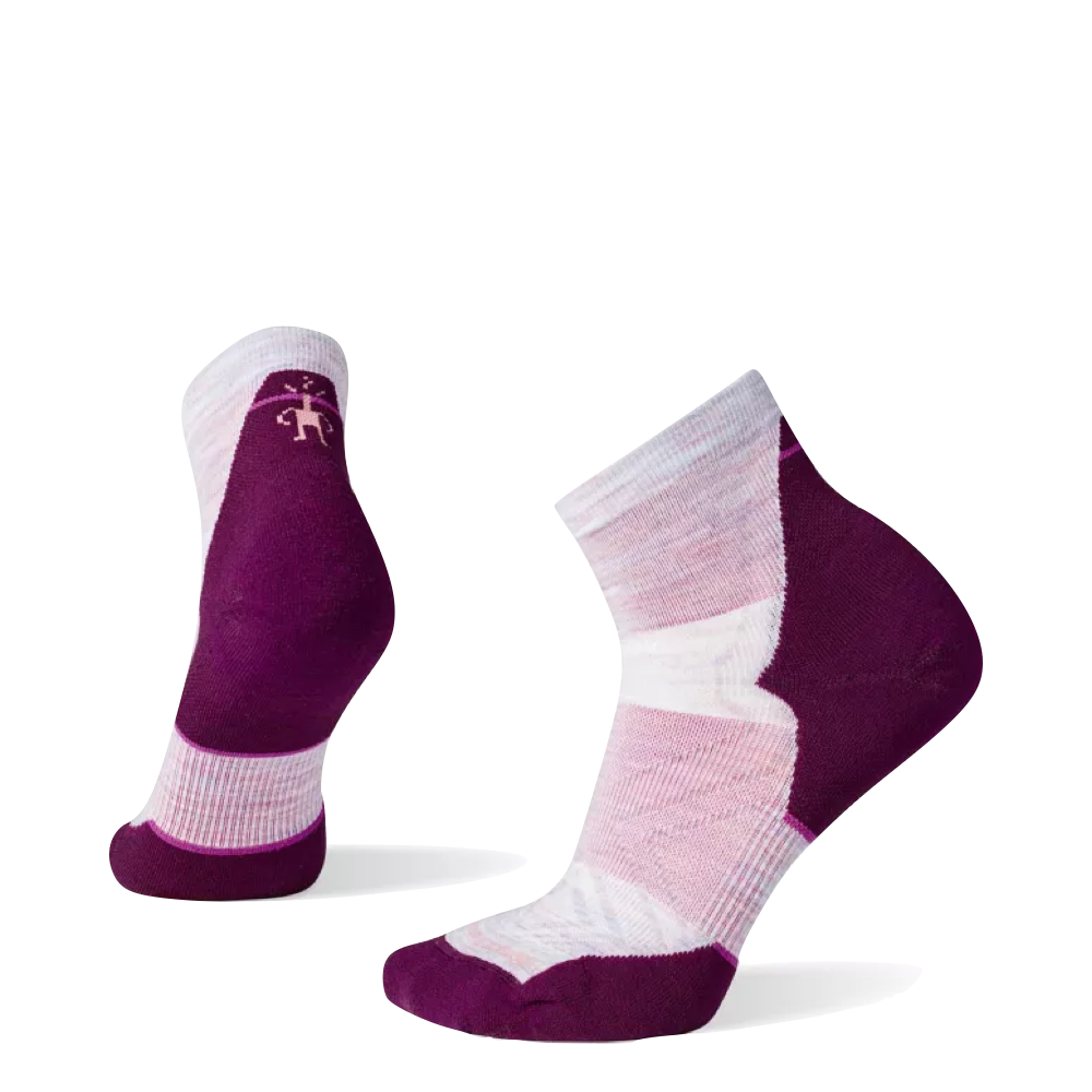 Side (left) view of Smartwool Run Targeted Cushion Ankle socks for women.