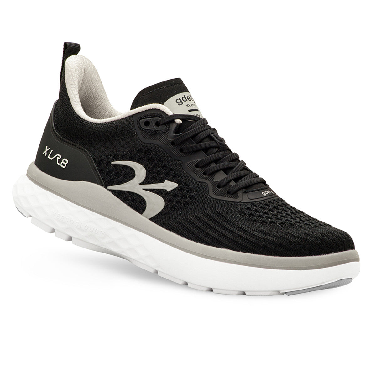 Gravity Defyer Women's XLR8 Running Sneakers (Black/Silver)