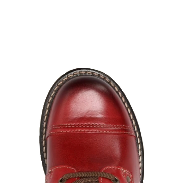Taos Women's Crave Leather Side Zip Lace Boot in Red