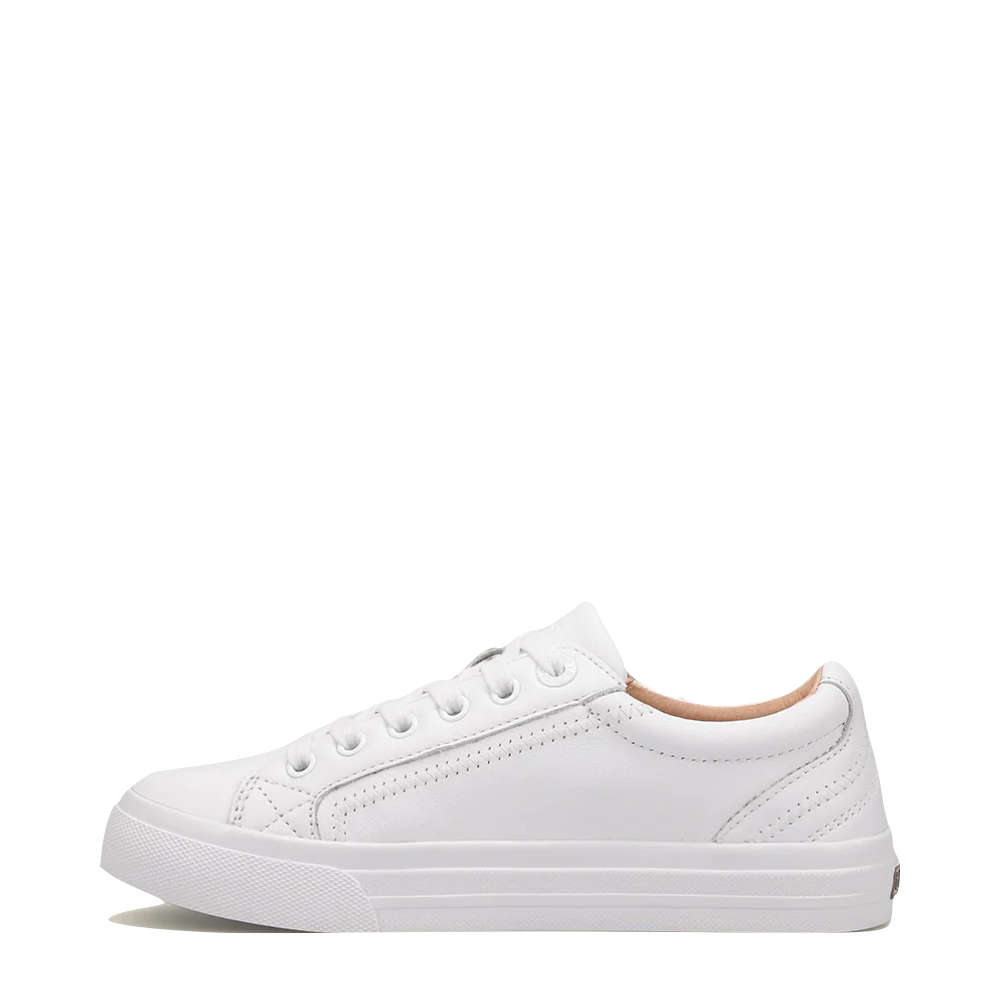 Side (left) view of Taos Plim Soul Lux Leather Sneaker for women.