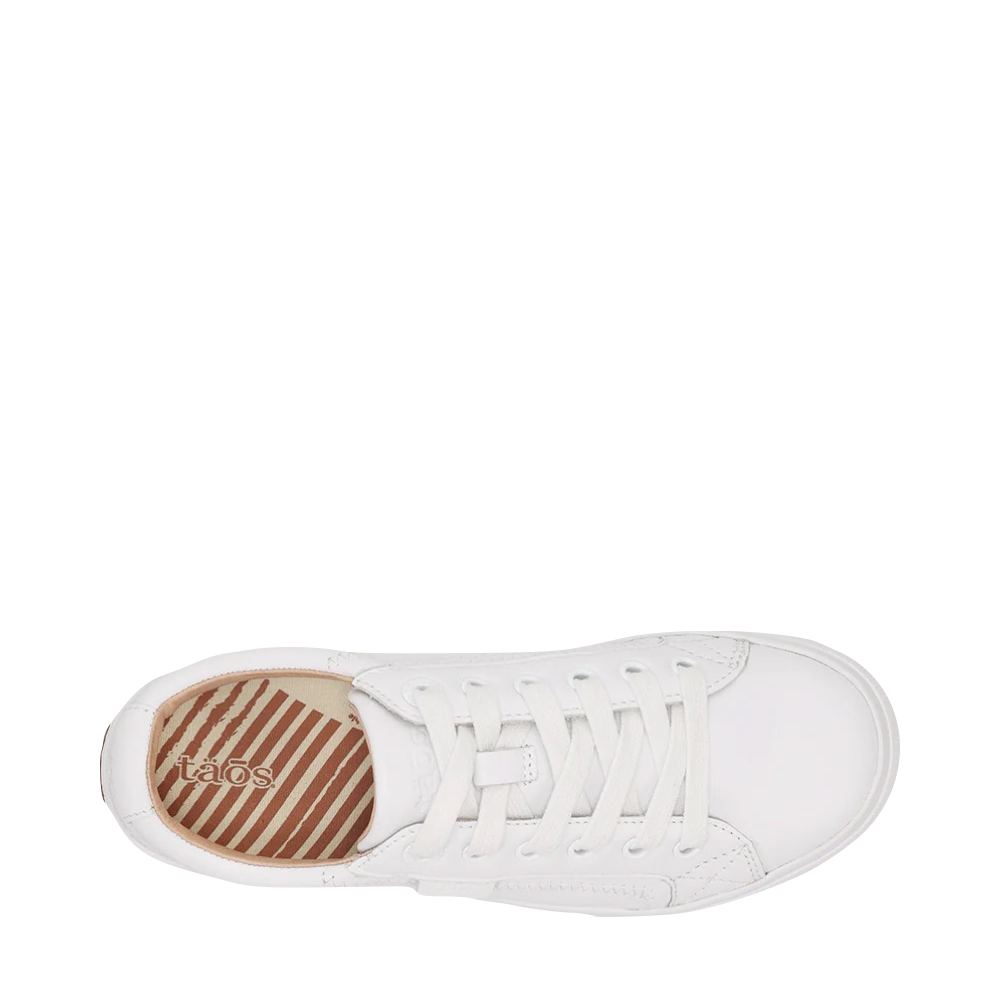 Top-down view of Taos Plim Soul Lux Leather Sneaker for women.