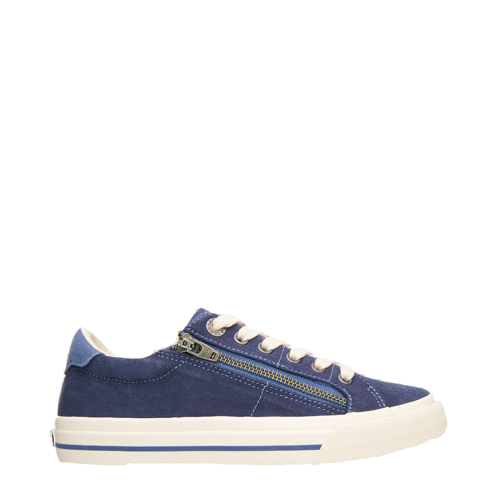 Taos Women's Z Soul Side Zip Canvas Lace Sneaker in Blue Indigo