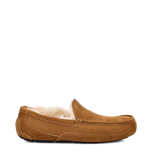 Side (right) view of Ugg Ascot Suede Moccasin Slipper for men.