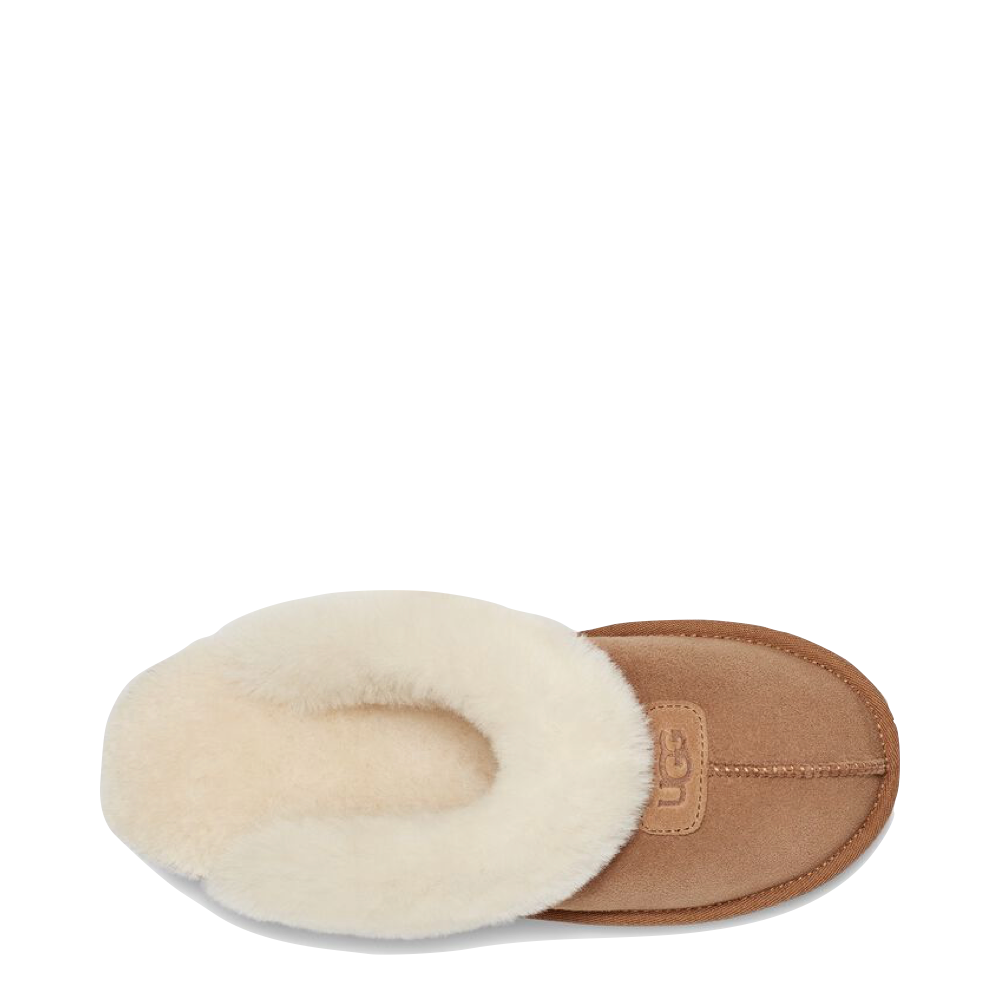Top-down view of Ugg Coquette Sheepskin Slide Slipper for women.
