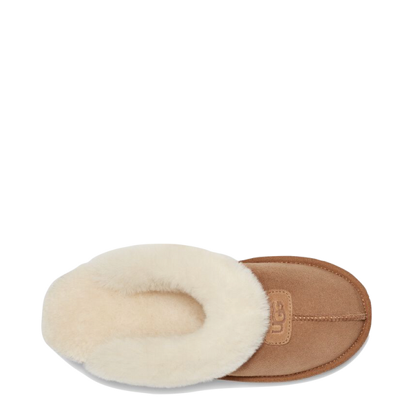 UGG Women's Coquette Sheepskin Slide Slipper in Chestnut
