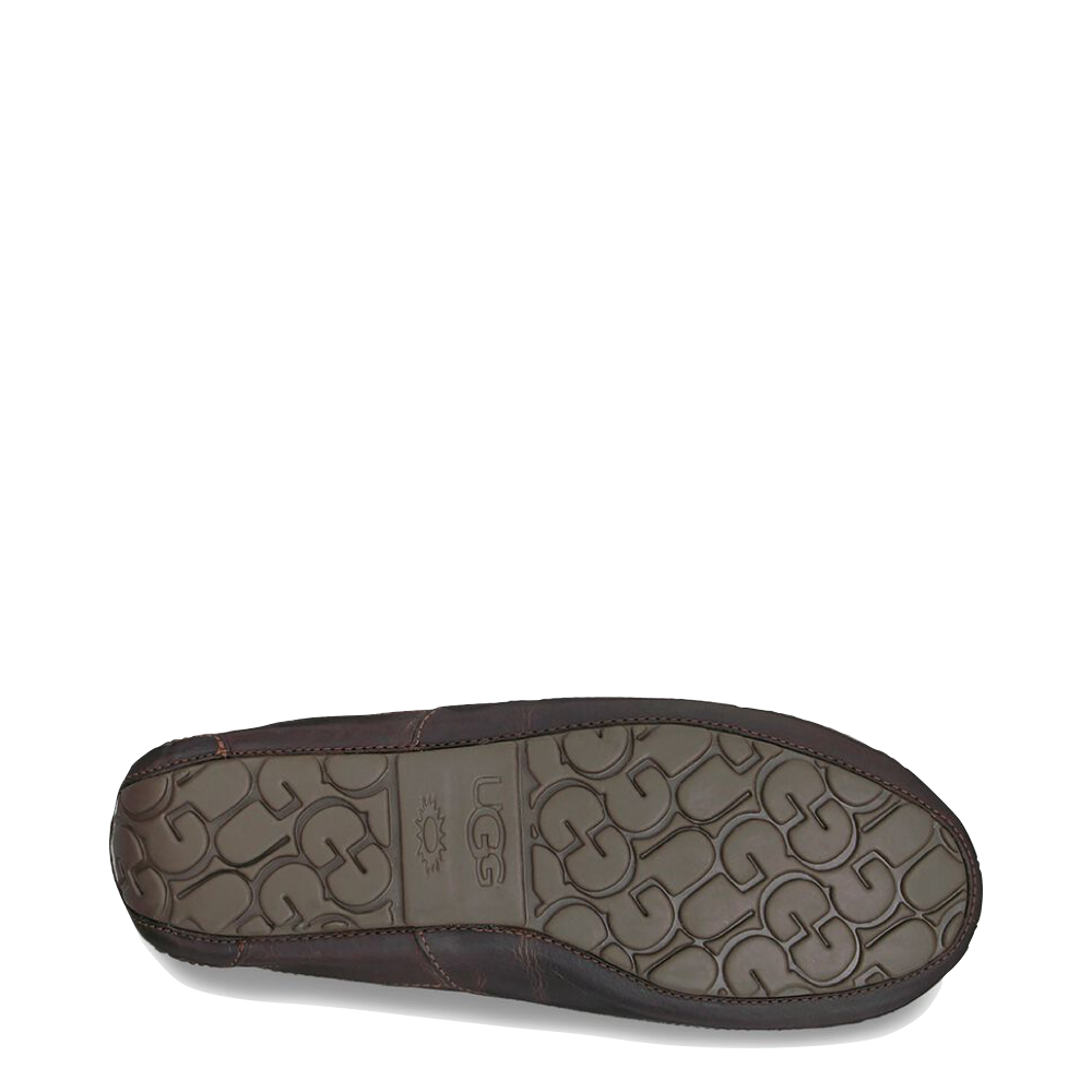 Bottom view of Ugg Leather Moccasin Slipper.
