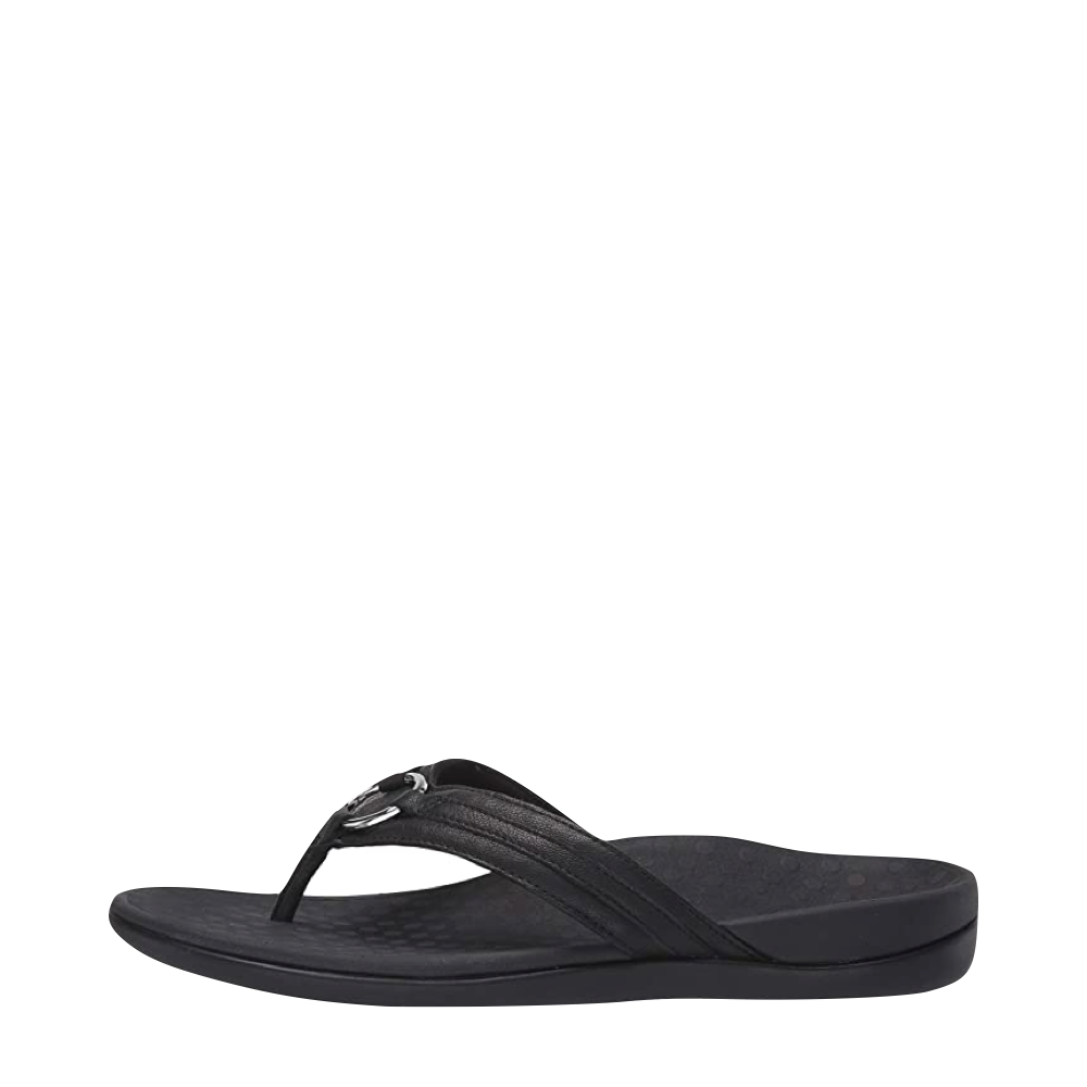 Vionic Women's Tide Aloe Toe Post Sandal in Black