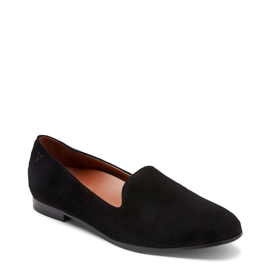 Vionic Women's Willa Slip On Suede Loafer in Black