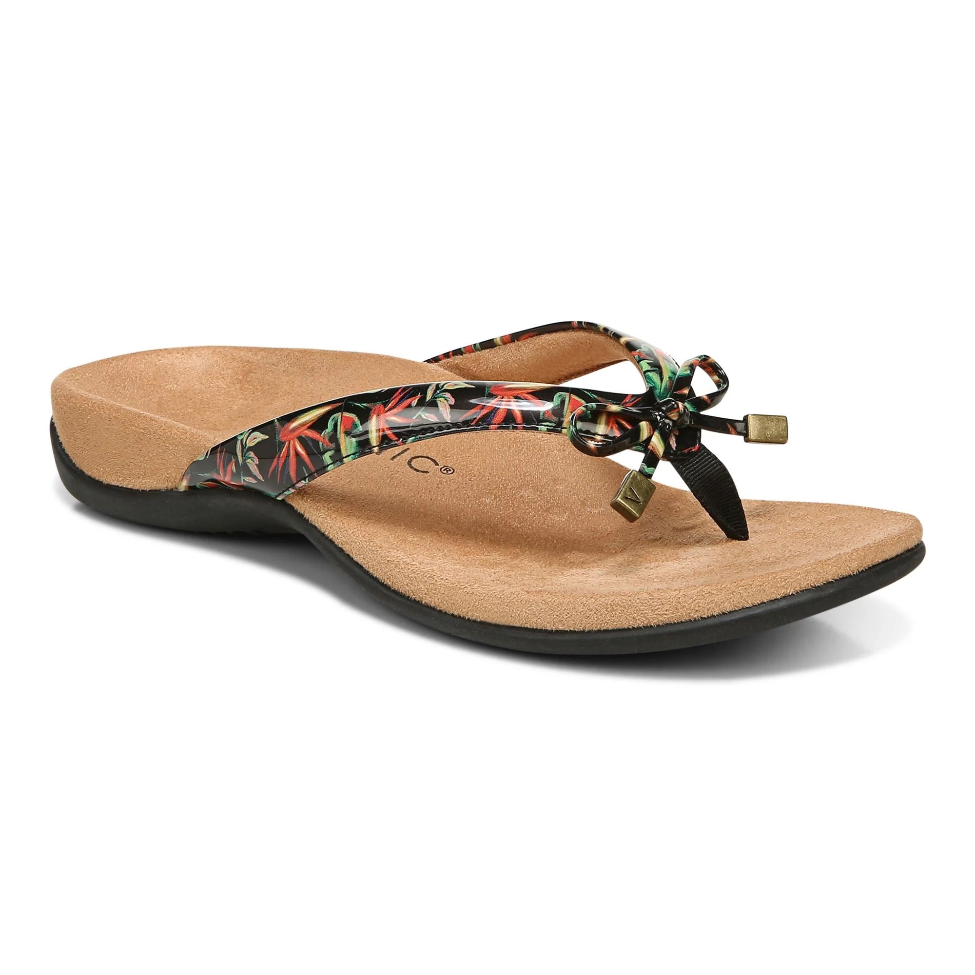 Vionic Women's Bella II Thong Sandal (Black Print)