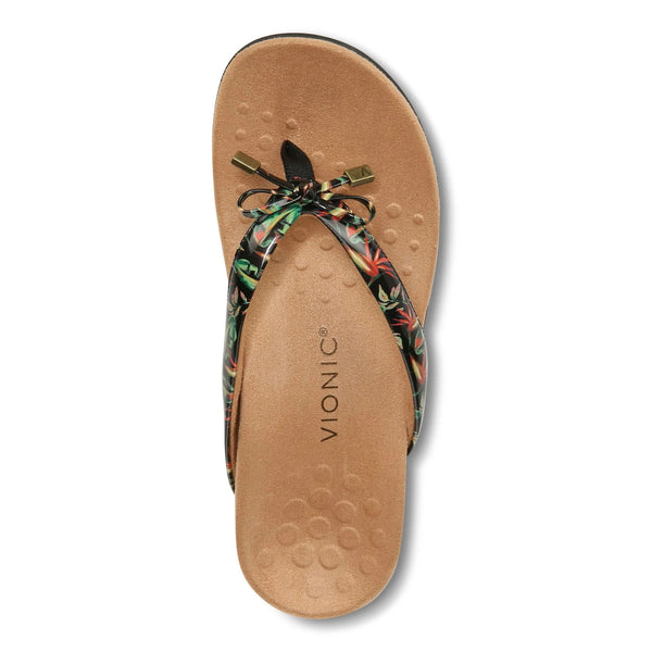 Vionic Women's Bella II Thong Sandal (Black Print)