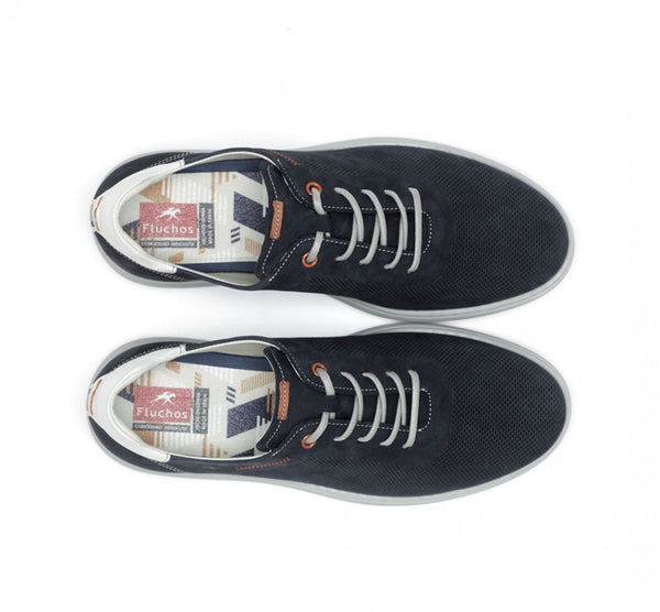 Dorking by Fluchos Men's Jack Leather Lace Sneaker (Navy)
