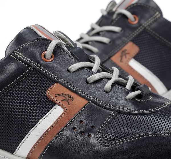 Dorking by Fluchos Men's Jack Leather Lace Sneaker (Navy)